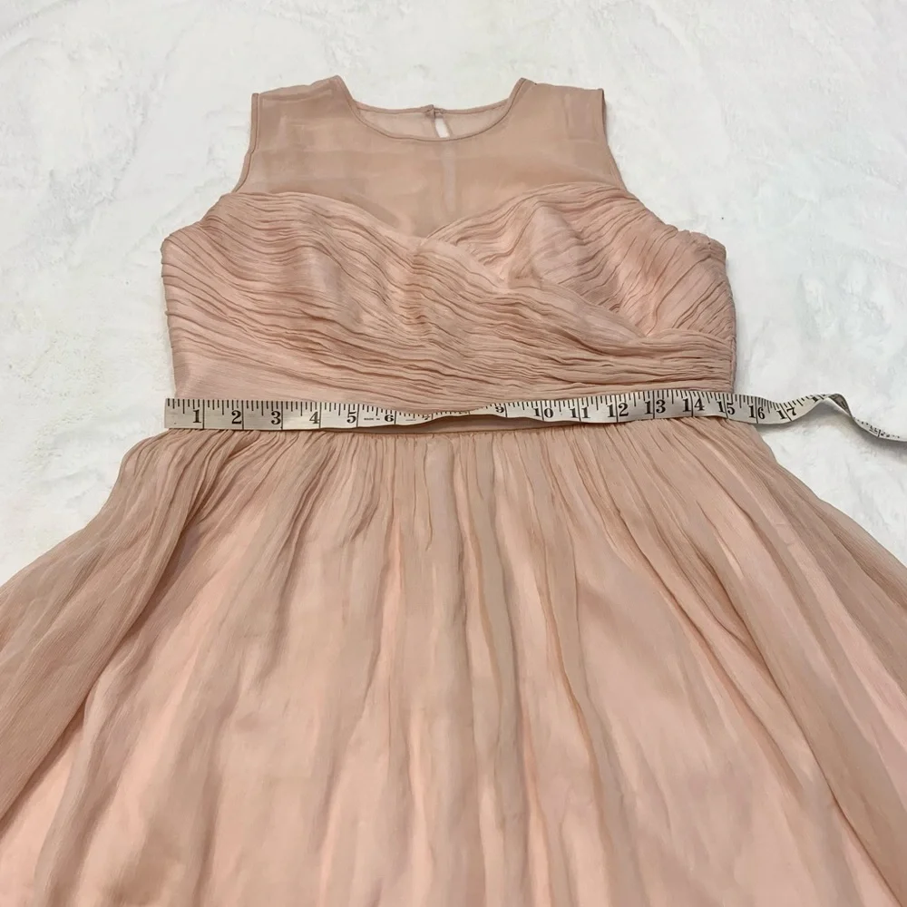 J. Crew Blush Pink Sleeveless Chiffon Midi Dress
